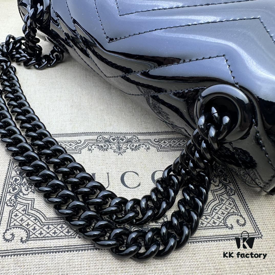 GUCCI New Arrival Cabinet Quality, Top Original Single Item, Real Photo, Model No. 446744 Coated Leather, Size W23xH14xD6cm In Stock