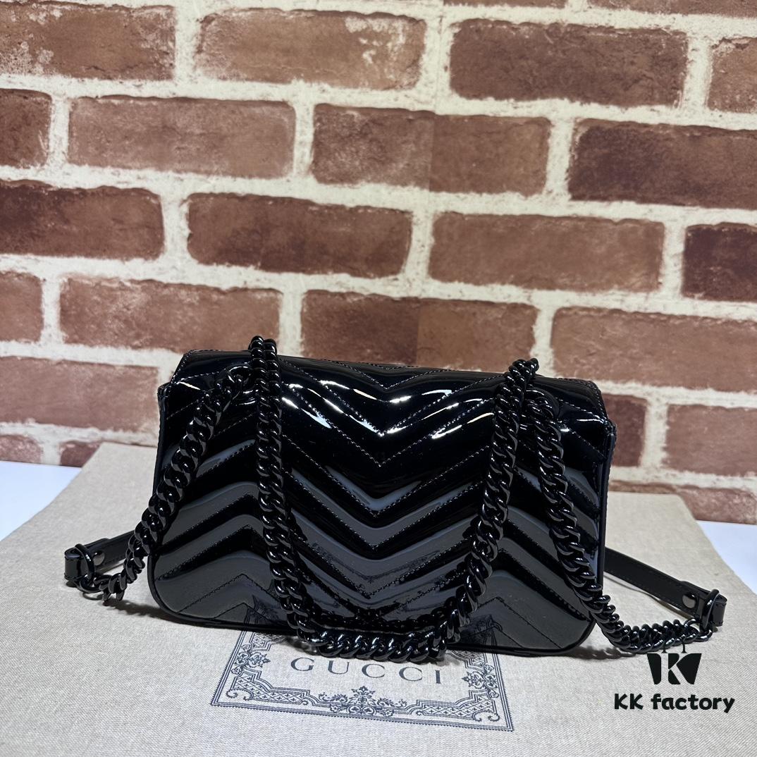 GUCCI New Arrival Cabinet Quality, Top Original Single Item, Real Photo, Model No. 446744 Coated Leather, Size W23xH14xD6cm In Stock