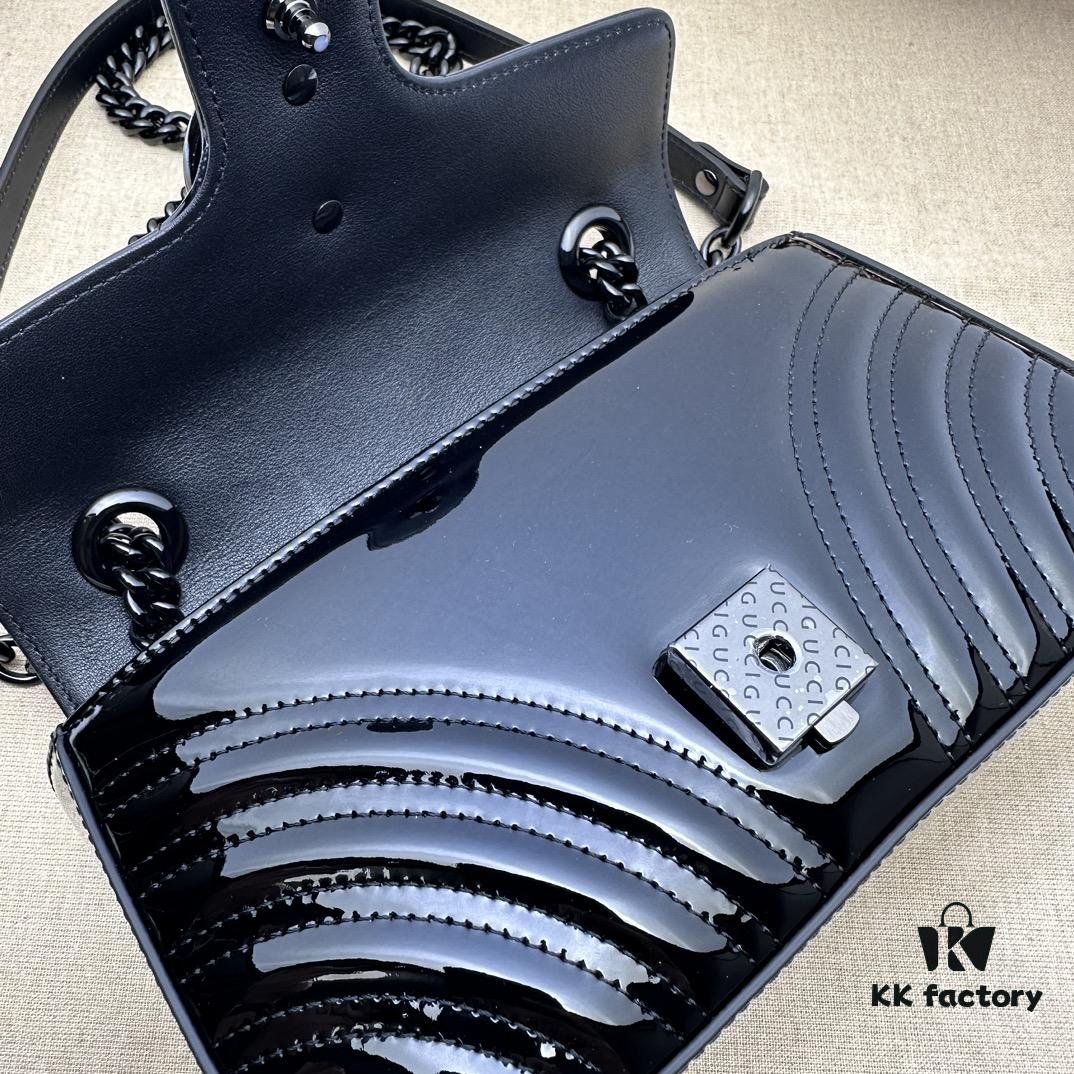 GUCCI New Arrival Cabinet Quality, Top Original Single Item, Real Photo, Model No. 446744 Coated Leather, Size W23xH14xD6cm In Stock