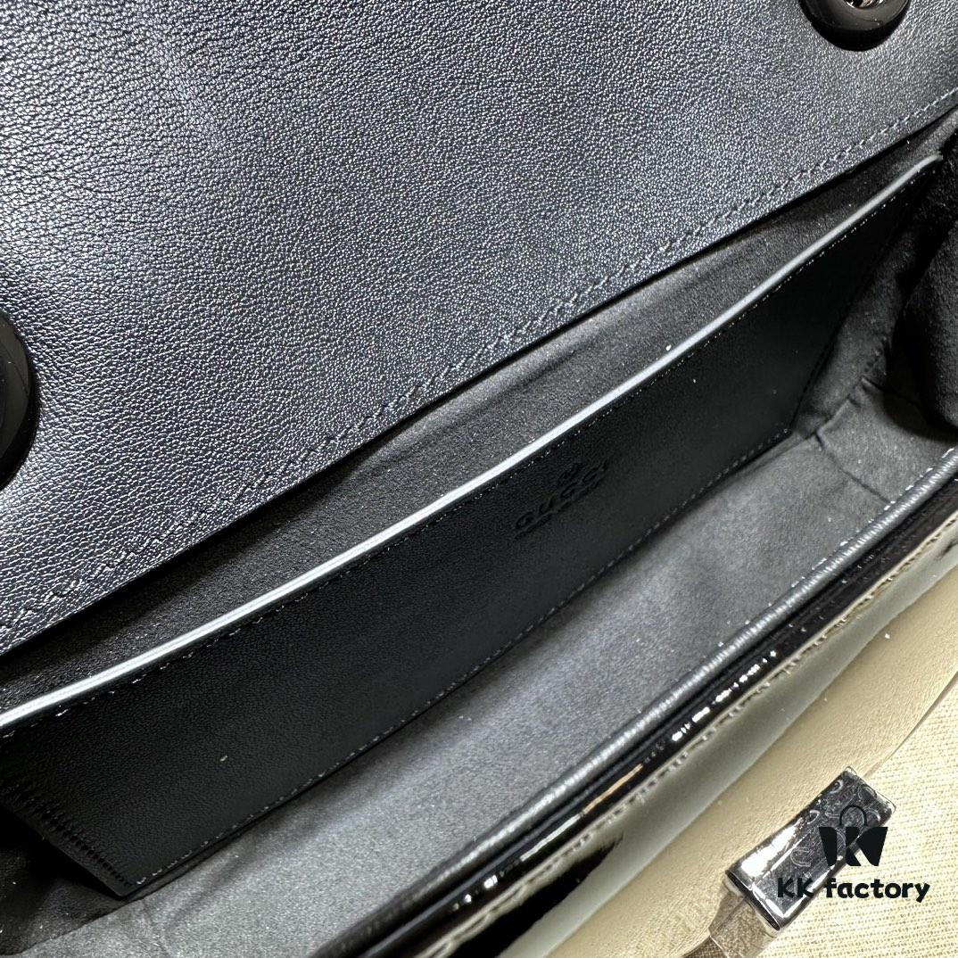 GUCCI New Arrival Cabinet Quality, Top Original Single Item, Real Photo, Model No. 446744 Coated Leather, Size W23xH14xD6cm In Stock