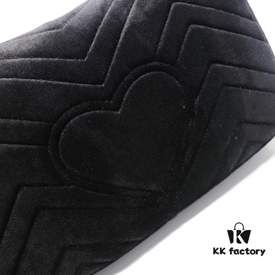 GUCCI New Arrival Cabinet Quality, Top Original Single Item, Actual Photos, Model No. 446744 Grey Velvet, Size W23xH14xD6cm, In Stock