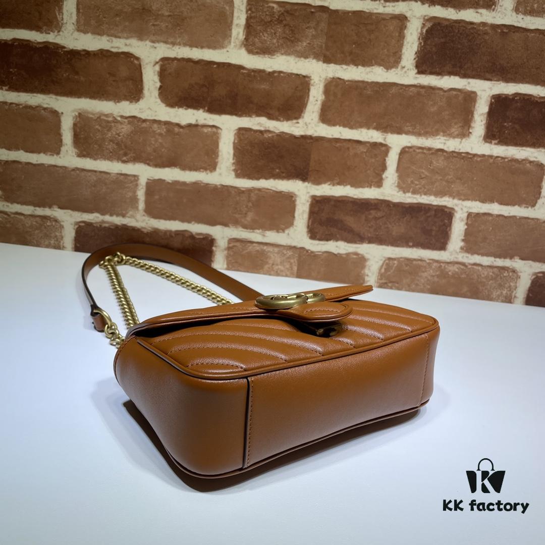 GUCCI New Arrival High-Quality Authentic Stock, Top-Tier Original Order Item, Real Product Photos! 446744 Brown, Size: 23cm W x 14cm H x 6cm D, In Stock Ready to Ship