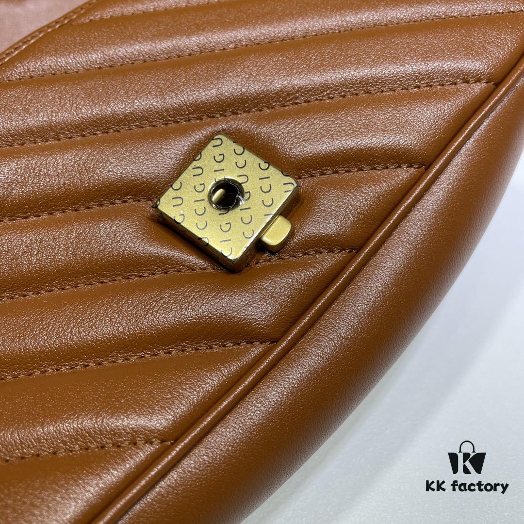 GUCCI New Arrival High-Quality Authentic Stock, Top-Tier Original Order Item, Real Product Photos! 446744 Brown, Size: 23cm W x 14cm H x 6cm D, In Stock Ready to Ship