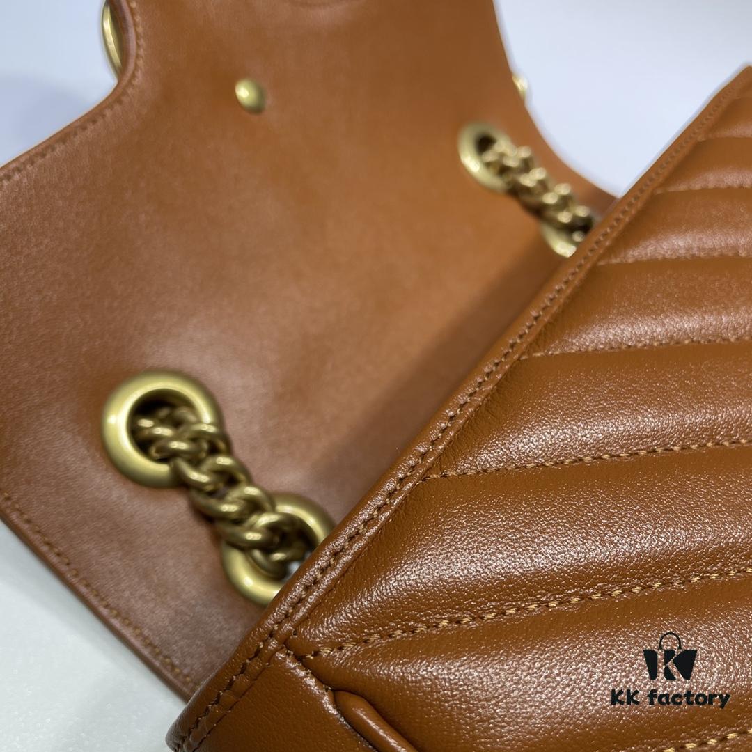 GUCCI New Arrival High-Quality Authentic Stock, Top-Tier Original Order Item, Real Product Photos! 446744 Brown, Size: 23cm W x 14cm H x 6cm D, In Stock Ready to Ship