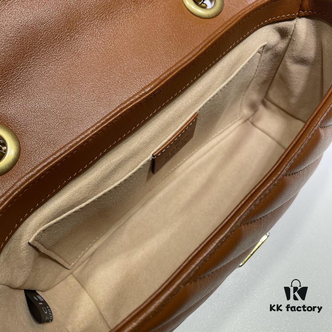 GUCCI New Arrival High-Quality Authentic Stock, Top-Tier Original Order Item, Real Product Photos! 446744 Brown, Size: 23cm W x 14cm H x 6cm D, In Stock Ready to Ship