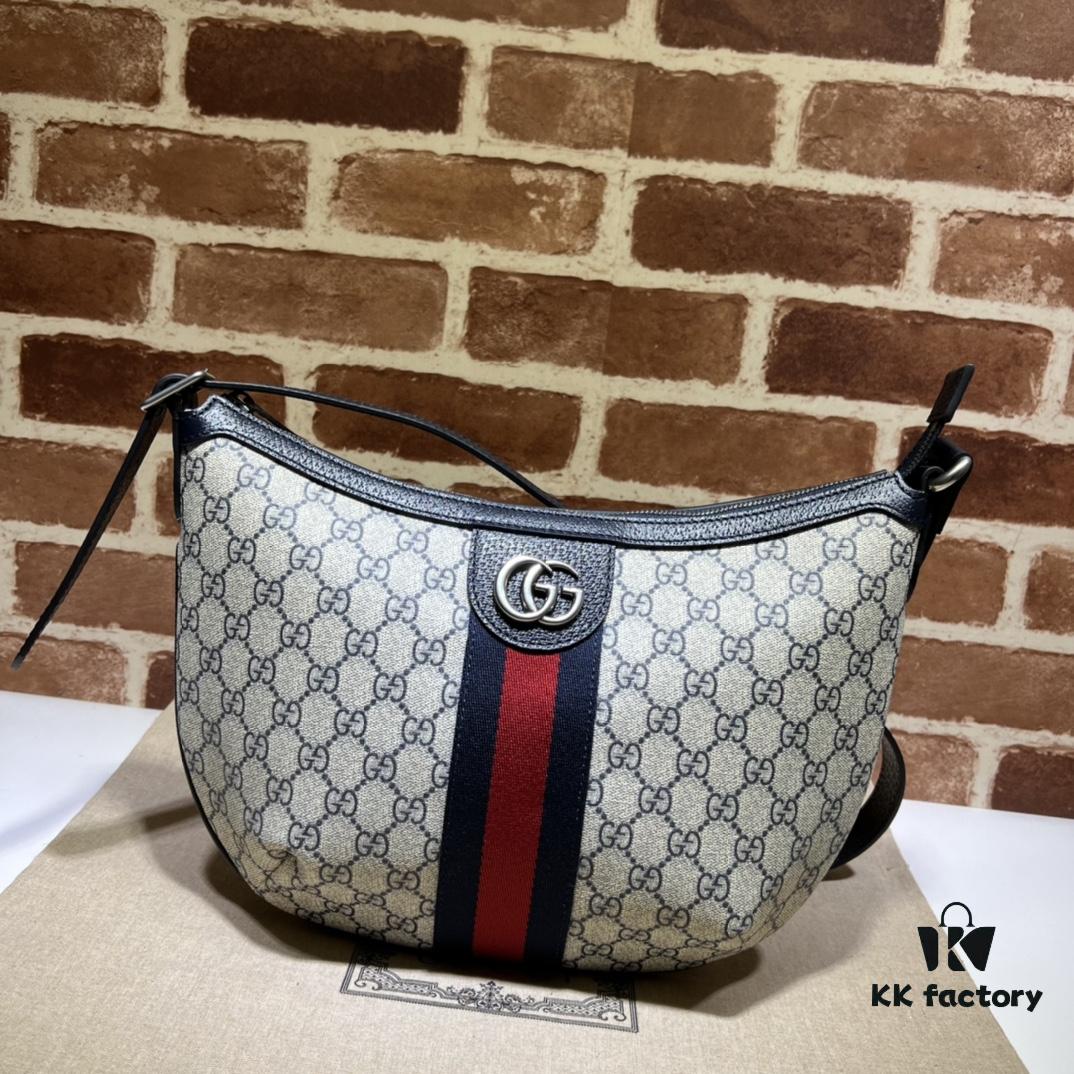 GUCCI New Arrival Cabinet Quality, Top-Grade Original Order Item, Model No.: 598125 Blue Rubber Blue Leather, Size: 30 x 22 x 5.5 cm, In Stock