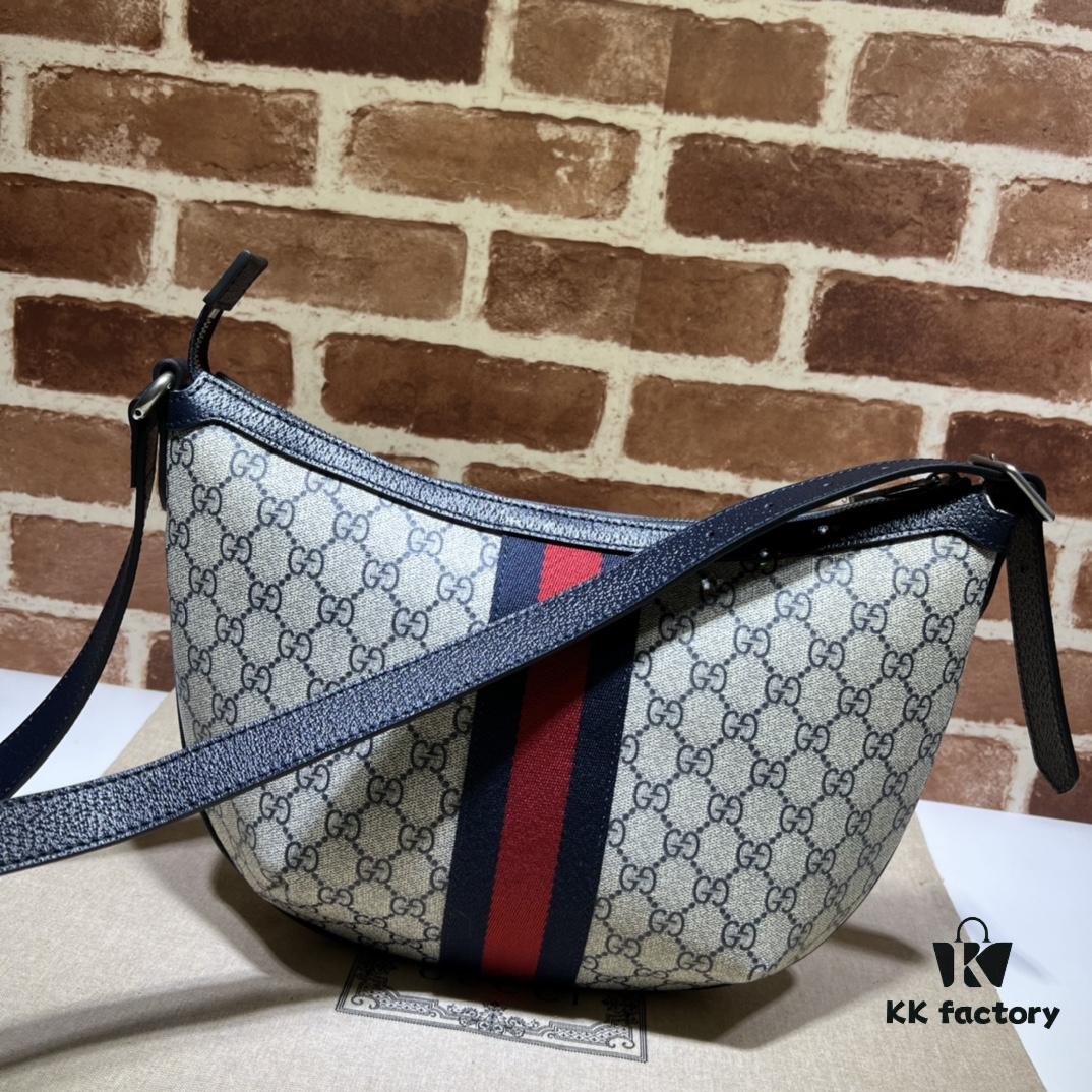 GUCCI New Arrival Cabinet Quality, Top-Grade Original Order Item, Model No.: 598125 Blue Rubber Blue Leather, Size: 30 x 22 x 5.5 cm, In Stock