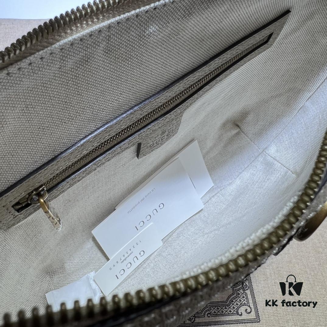 GUCCI New Arrival High-Quality Authentic Stock, Item No. 598125 Beige Rubber Oats Design, Size: 30 x 22 x 5.5 cm