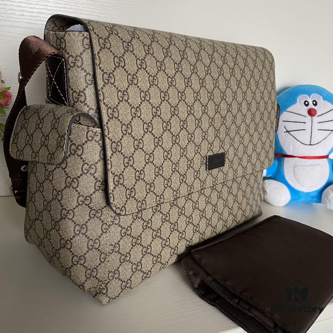 GUCCI Large Mommy Diaper Bag Model 211131 Brown