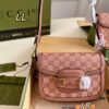 Small (Foldable Box) Size: 21×15 (Small) Gucci New Pink 1955 Horsebit Saddle Bag 💕