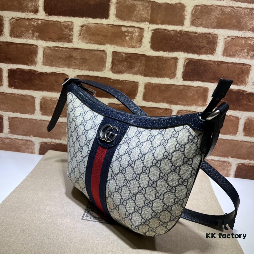 GUCCI New Arrival Cabinet Quality, Top-Grade Original Order Item, Model No.: 598125 Blue Rubber Blue Leather, Size: 30 x 22 x 5.5 cm, In Stock