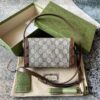 Gucci 1955 Horsebit Mini Bag in Beige and Ebony GG Supreme Canvas