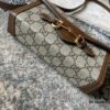 Gucci 1955 Horsebit Mini Bag in Beige and Ebony GG Supreme Canvas