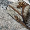 Gucci 1955 Horsebit Mini Bag in Beige and Ebony GG Supreme Canvas