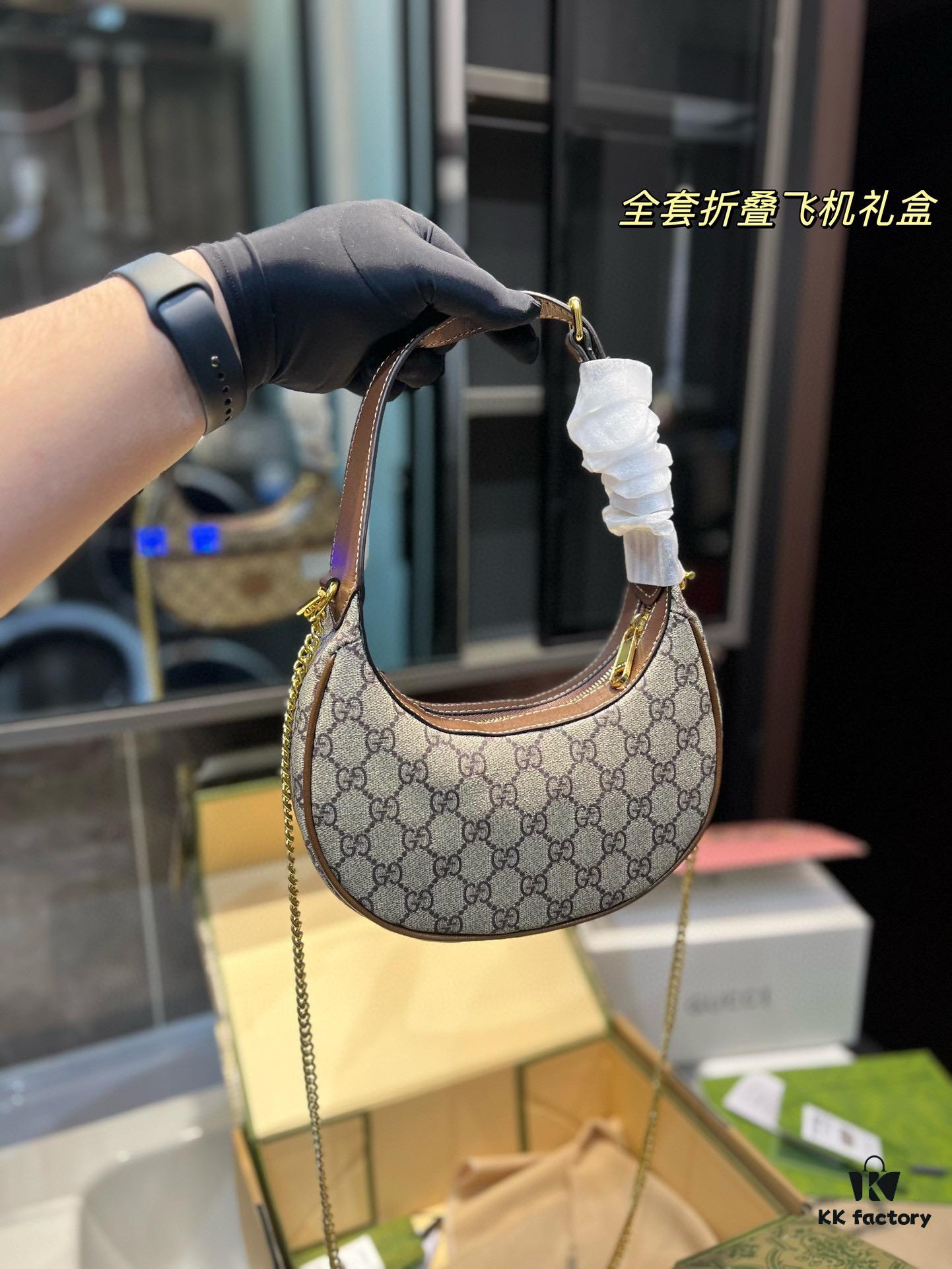 GUCCI New Arrival! New Style Gucci Crescent Bag, Wu Wood Color
