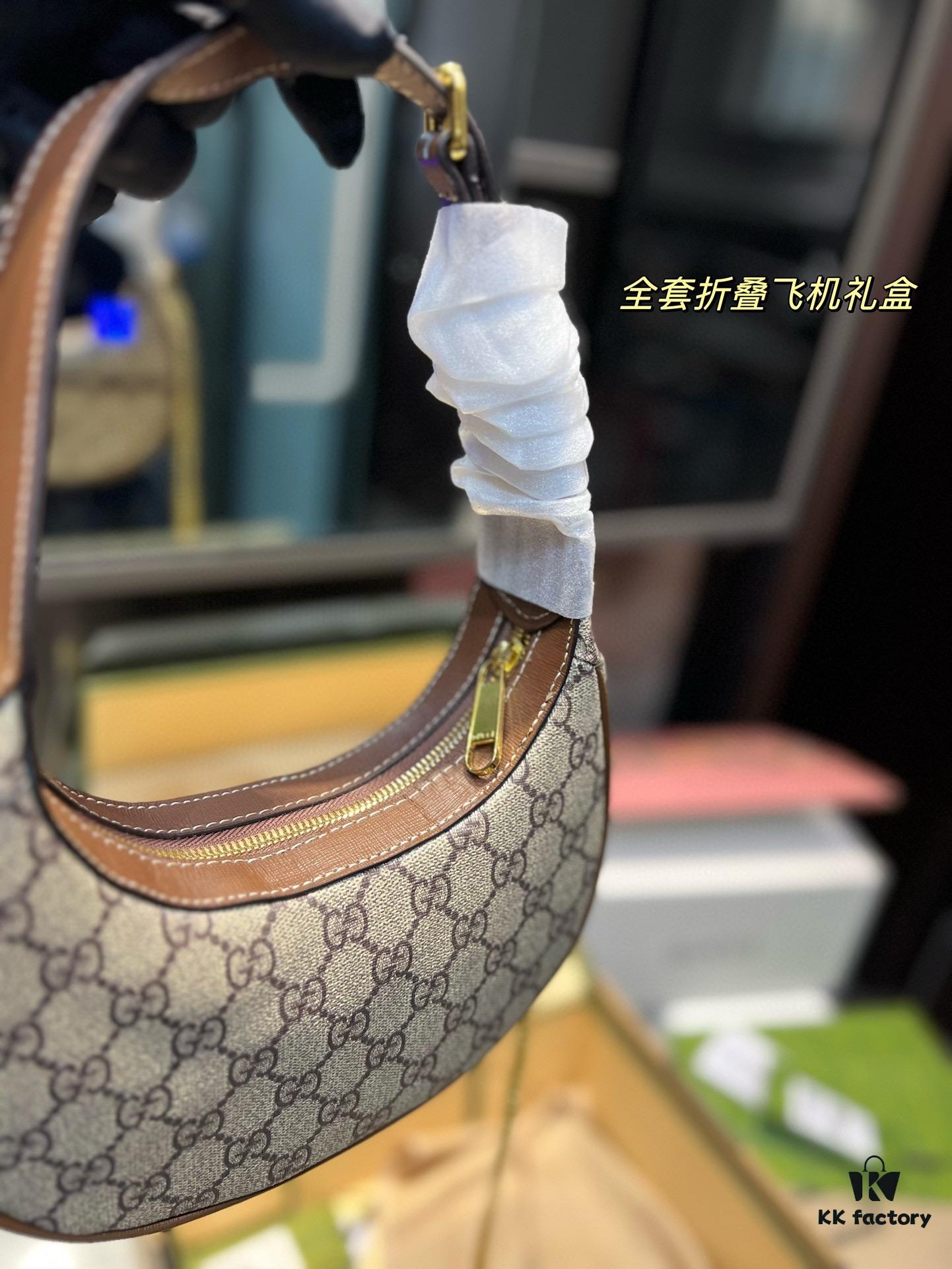 GUCCI New Arrival! New Style Gucci Crescent Bag, Wu Wood Color