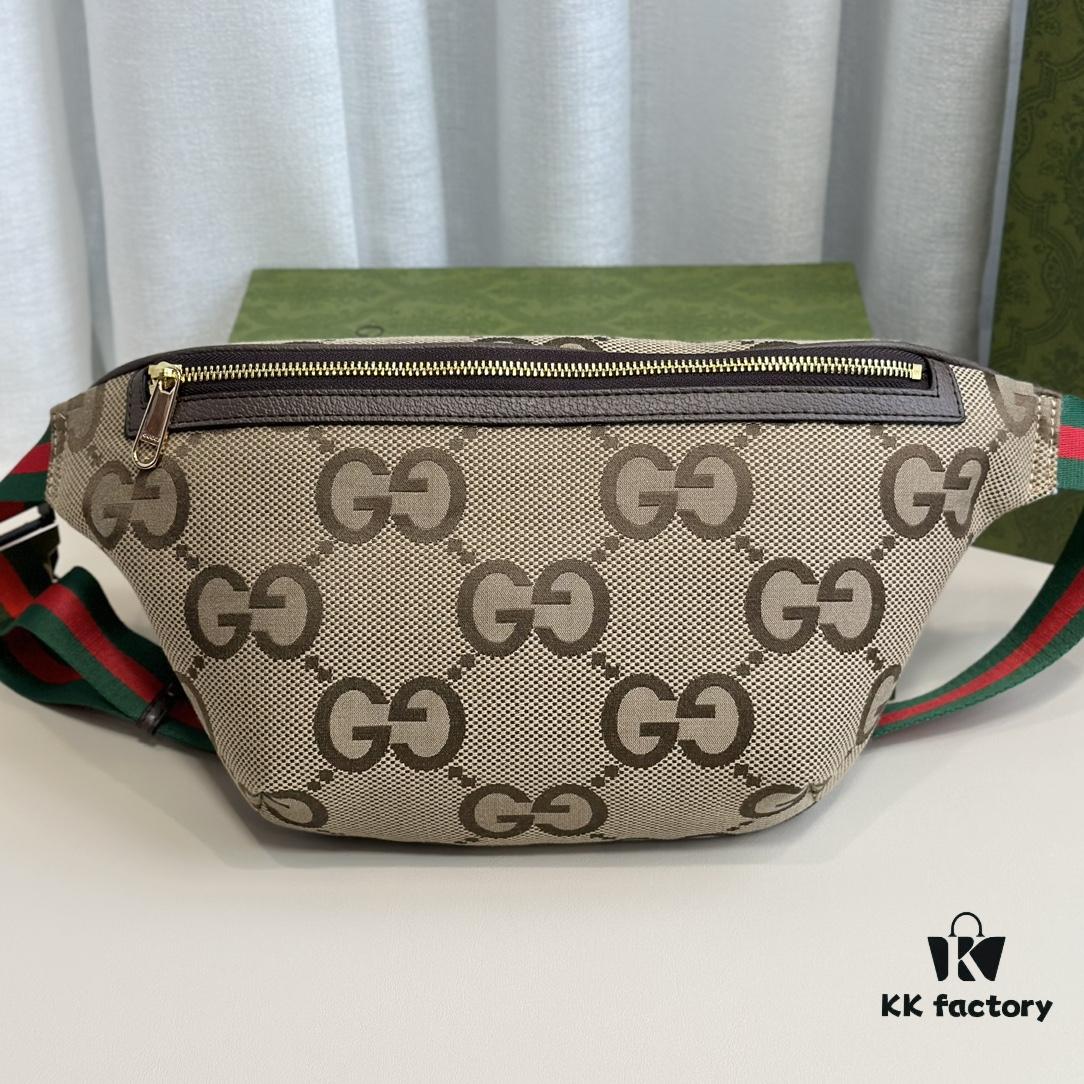 Gucci Super Double G Jumbo Series Belt Bag, Model Number: 696031 Coffee Fabric