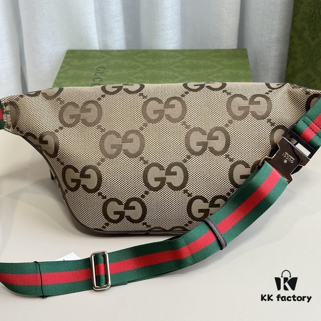 Gucci Super Double G Jumbo Series Belt Bag, Model Number: 696031 Coffee Fabric