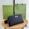 Gucci Canvas and Leather GG Print Zipper Bag Unisex Crossbody Waist Pouch