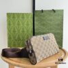 Gucci Canvas and Leather GG Print Zipper Bag Unisex Chest Waist Crossbody Bag