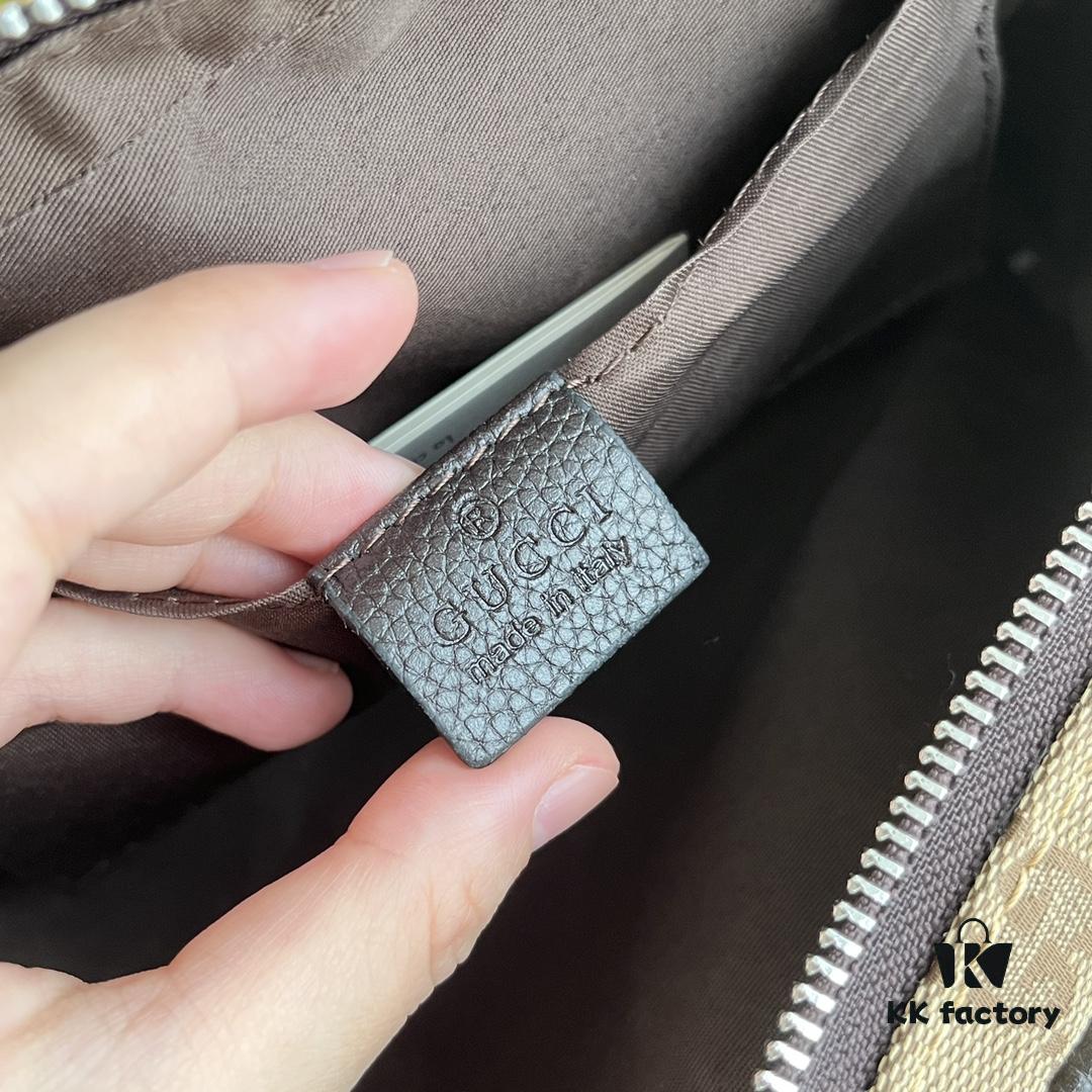 Gucci Canvas and Leather GG Print Zipper Bag Unisex Chest Waist Crossbody Bag