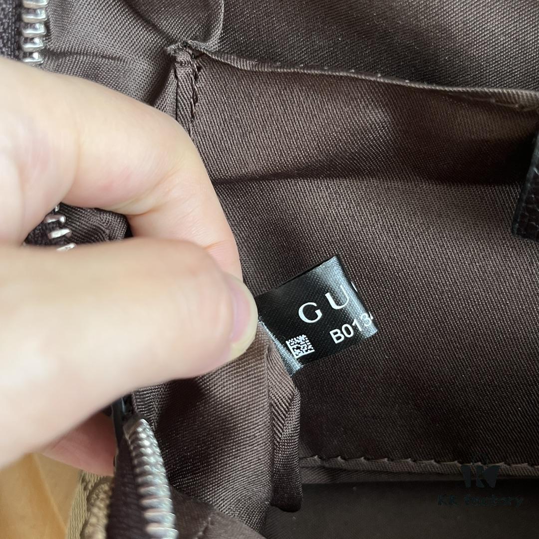 Gucci Canvas and Leather GG Print Zipper Bag Unisex Chest Waist Crossbody Bag