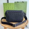 Gucci New Flat Messenger Bag Model 449172 Black Fabric Size 28x20x9cm