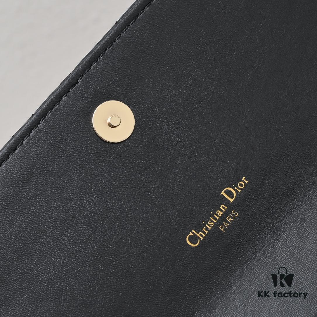 New Dior Caro Chain Bag in White Soft Calfskin with Box