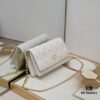 New Dior Caro Chain Bag in White Calfskin with Box