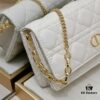 New Dior Caro Chain Bag in White Calfskin with Box