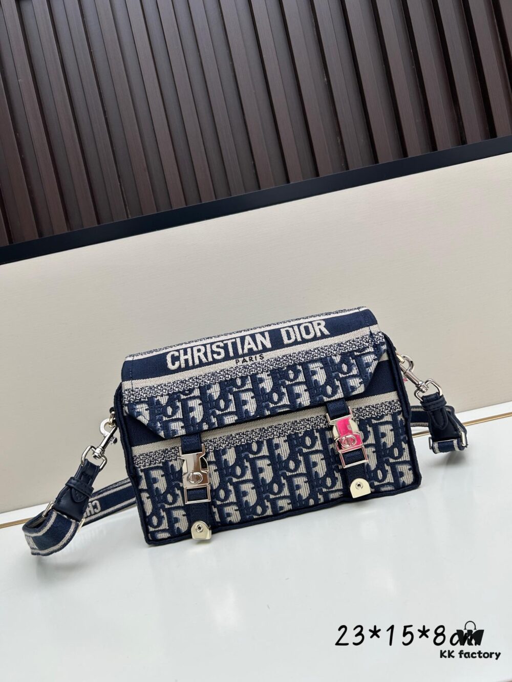 Small DIOR New Messenger Bag with Box 🆕❤️ - Blue Oblique Print, CD Buckle, Adjustable Shoulder Strap