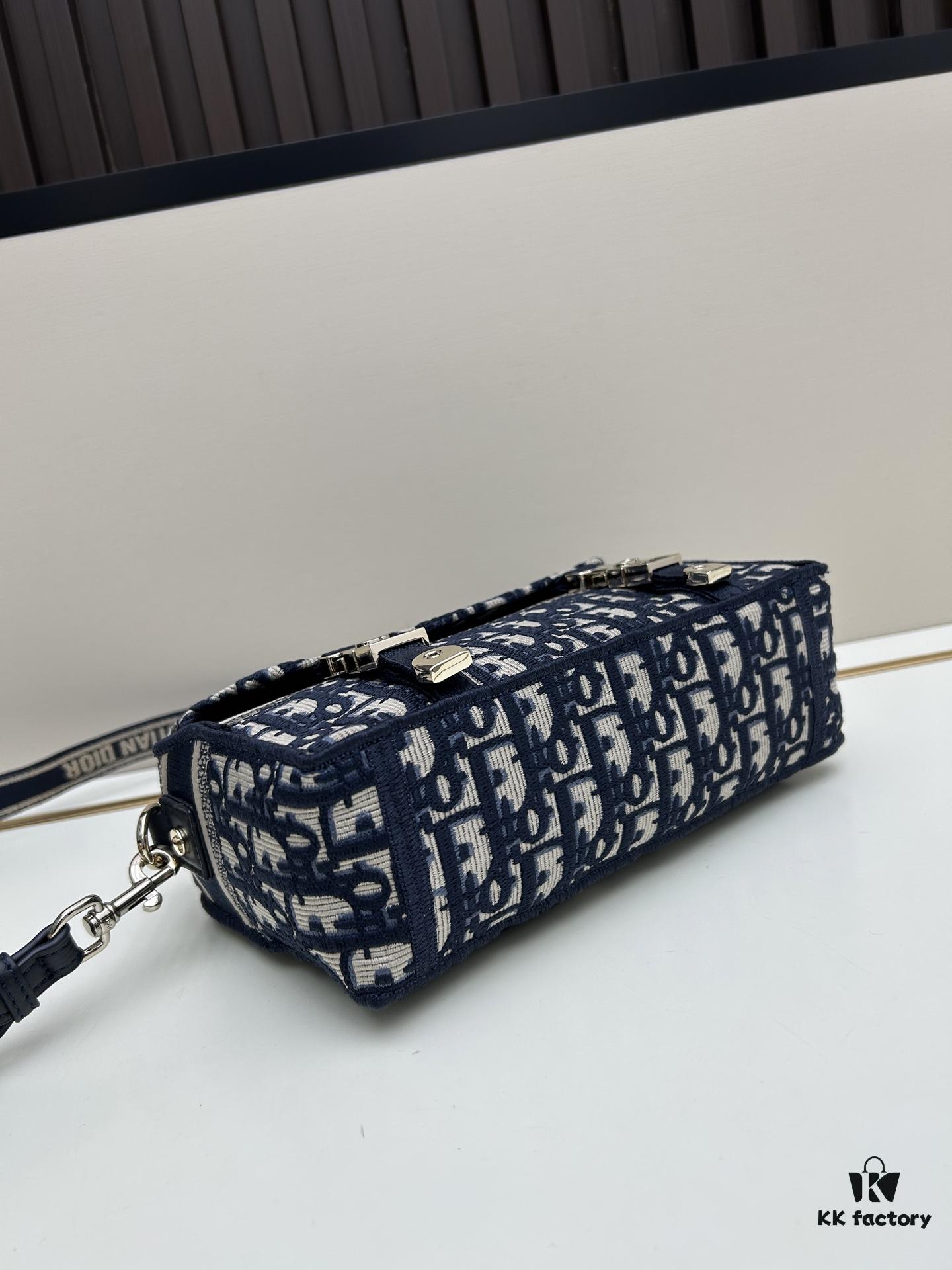 Small DIOR New Messenger Bag with Box 🆕❤️ - Blue Oblique Print, CD Buckle, Adjustable Shoulder Strap