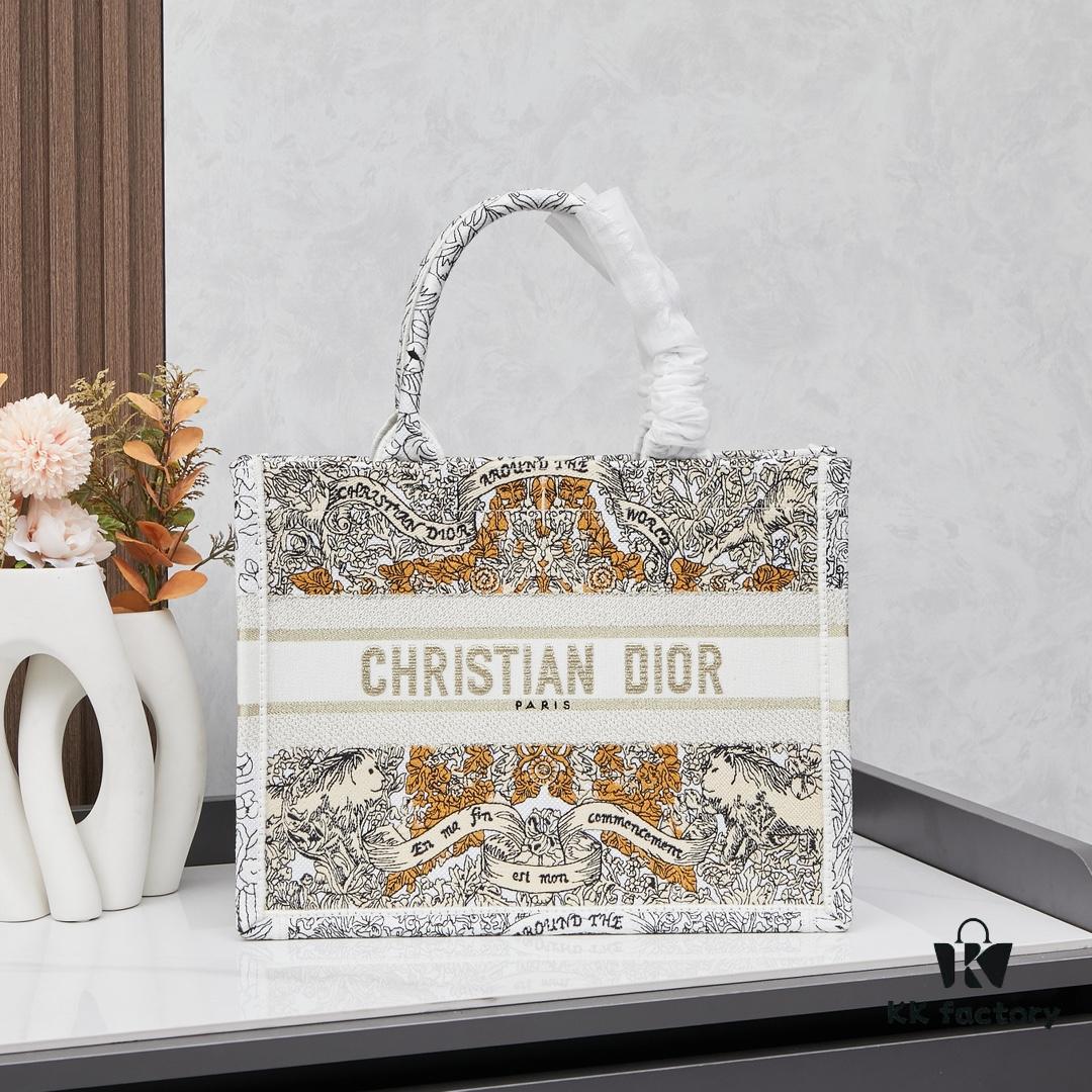 Original Order Embroidered Medium [Di0r Book Tote]