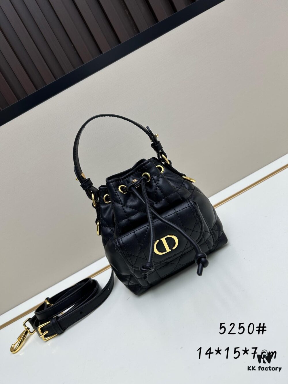 Dior Caro Mini Bucket Bag in Black Lambskin from the 2025 Fall Collection