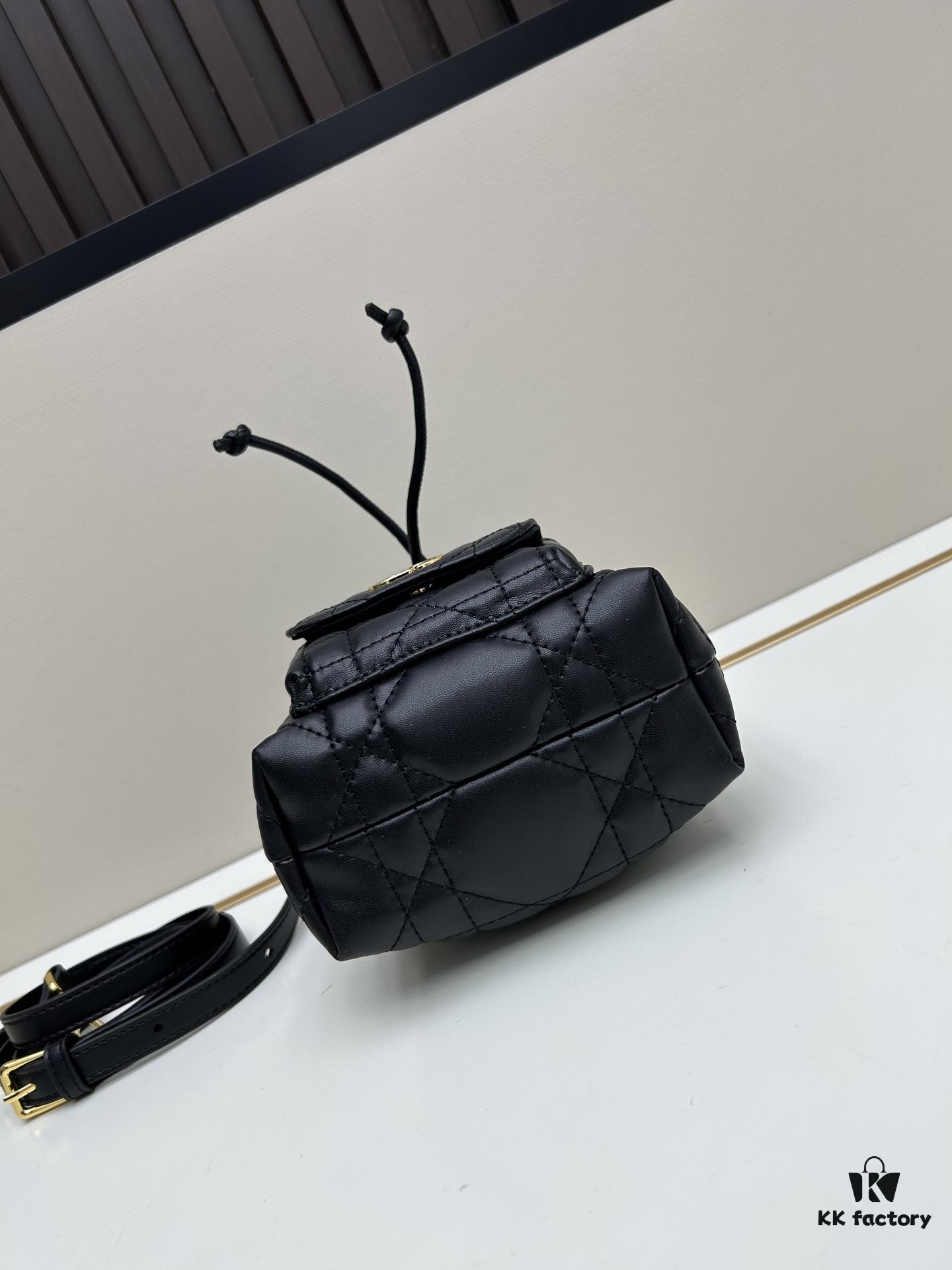 Dior Caro Mini Bucket Bag in Black Lambskin from the 2025 Fall Collection