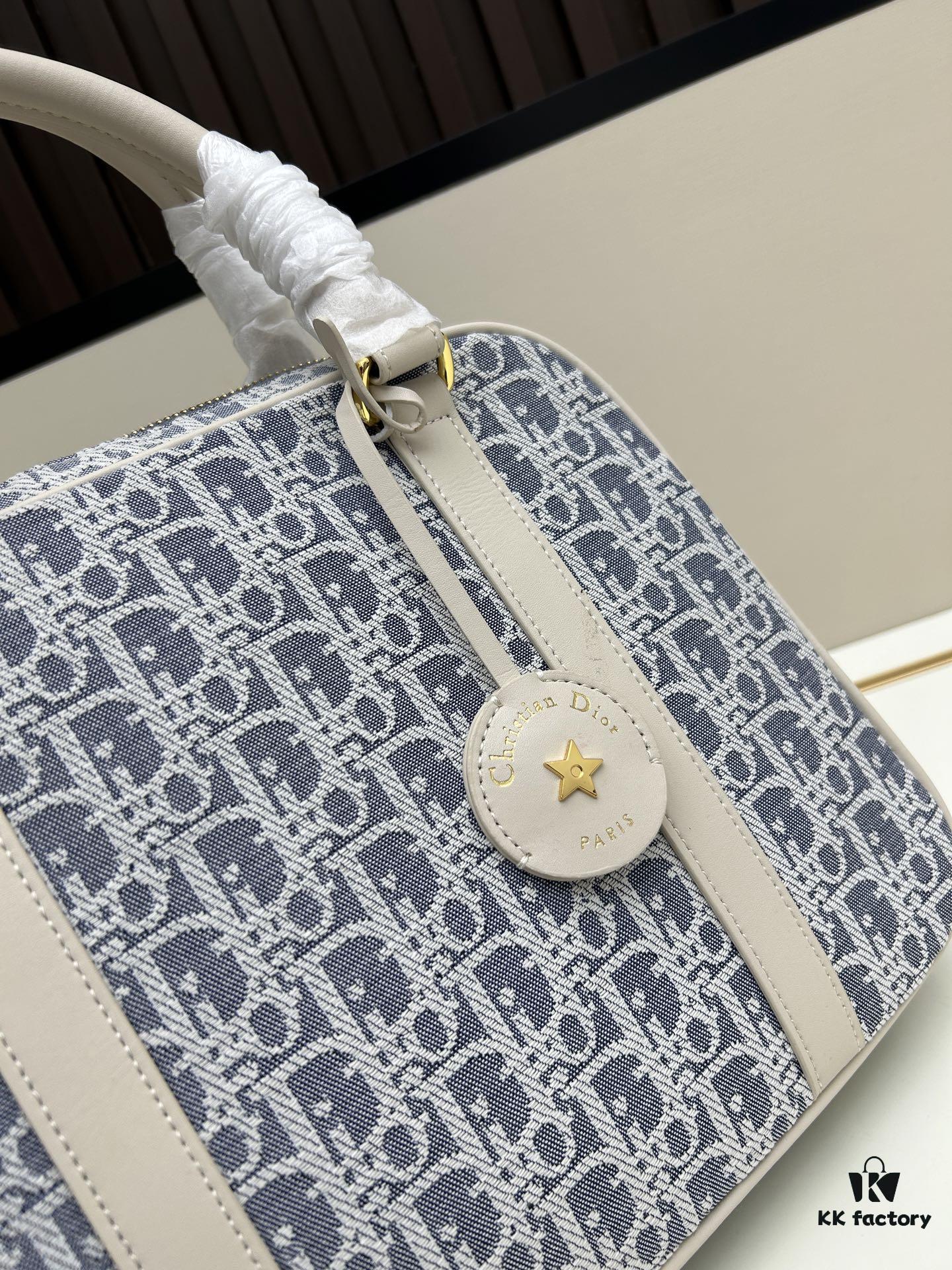 Large D-Vibe Bowling Bag in Blue Oblique Print