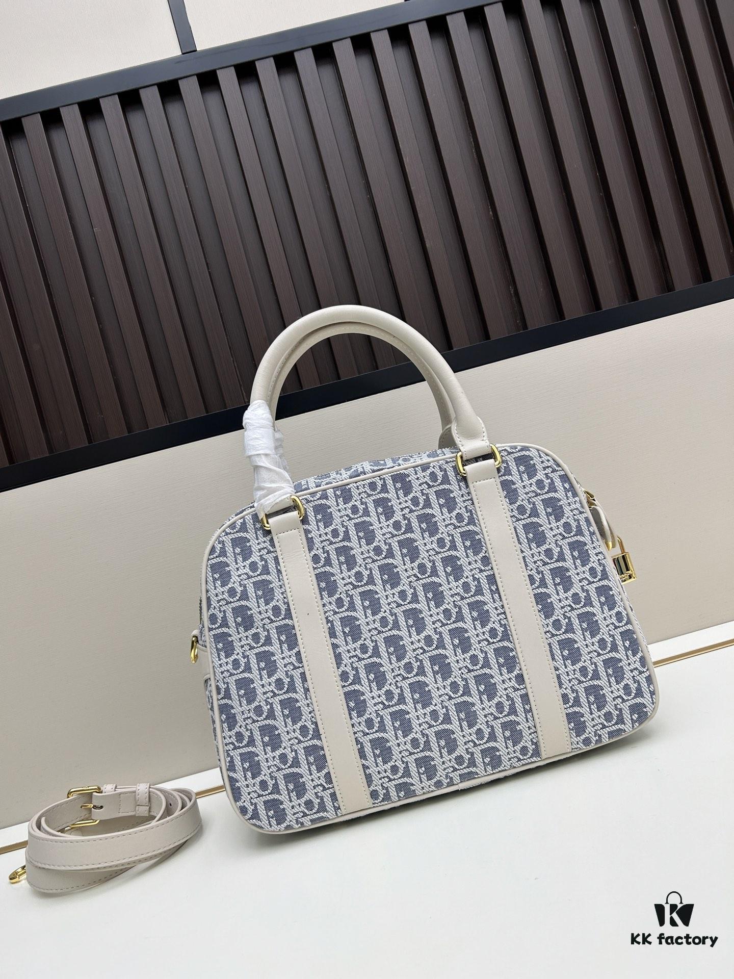 Large D-Vibe Bowling Bag in Blue Oblique Print