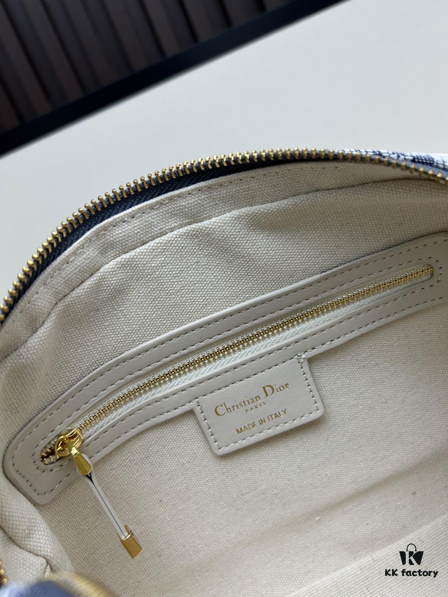 Small D-Vibe Bowling Bag in Blue Oblique Print