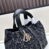 Medium Dior Toujours Bag in Black Calfskin with Cannage Stitching
