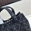 Medium Dior Toujours Bag in Black Calfskin with Cannage Stitching