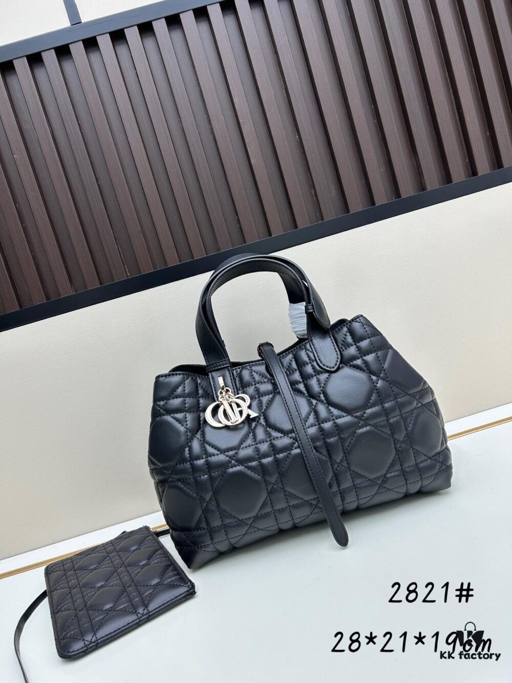 Dior Toujours Medium Bag in Black Calfskin with Cannage Stitching