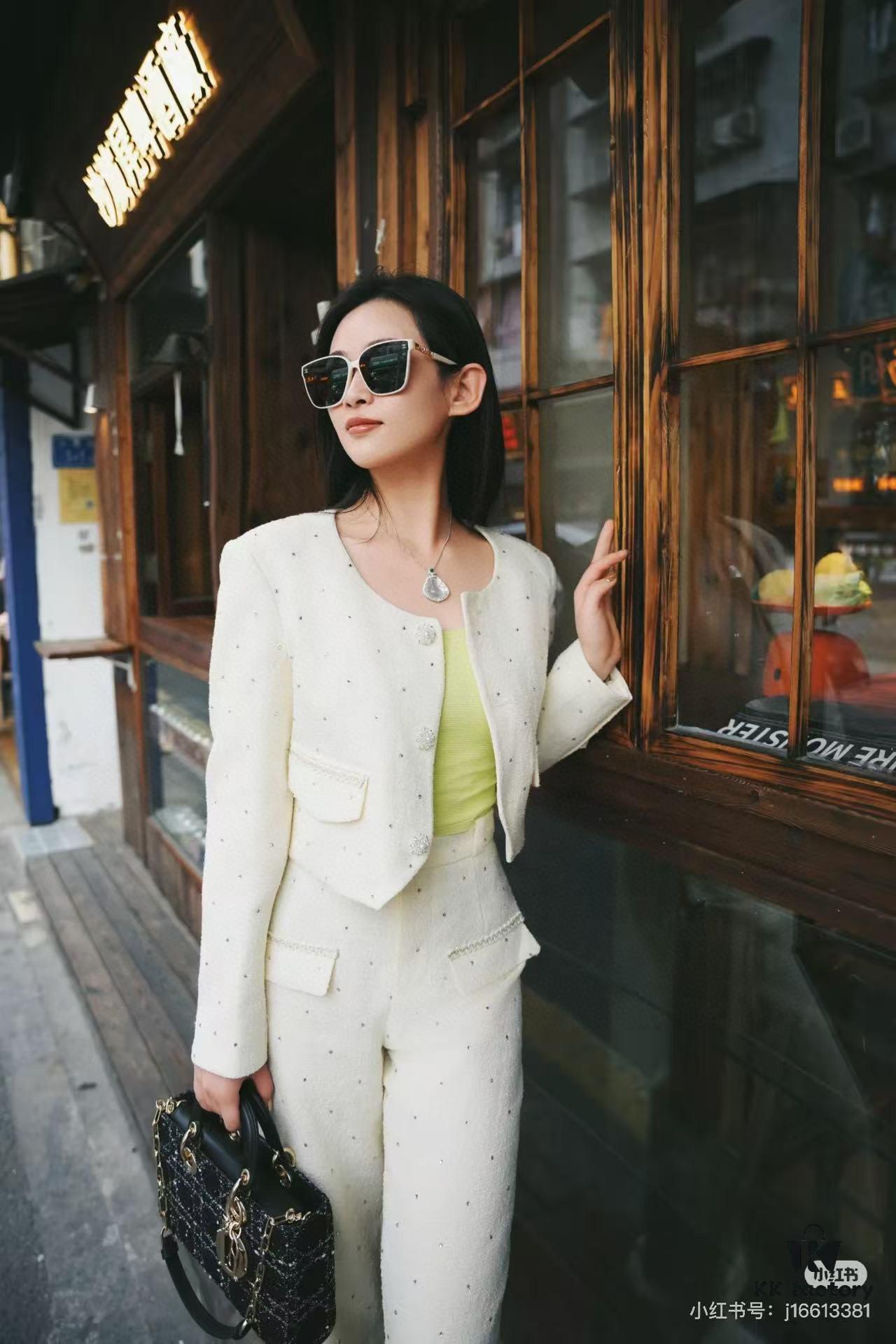 Dior Lady Bag in Black Tweed - Classic Design with Box