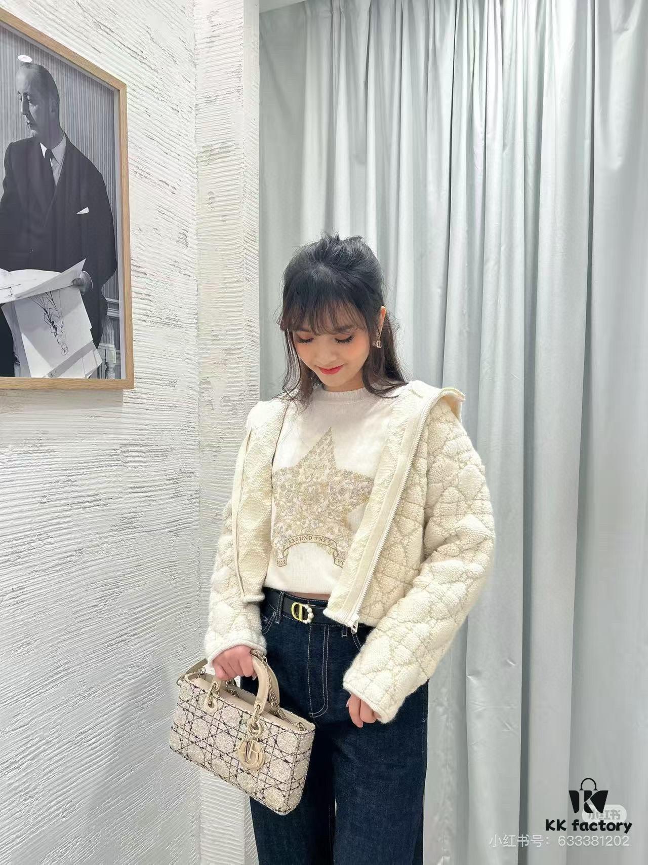 Dior Lady Bag in Black Tweed - Classic Design with Box