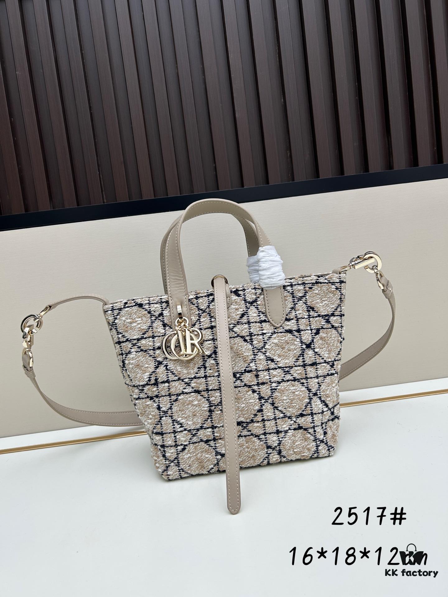 Dior Toujours Top-Handle Leather Handbag in Blush Beige with Cannage Stitching