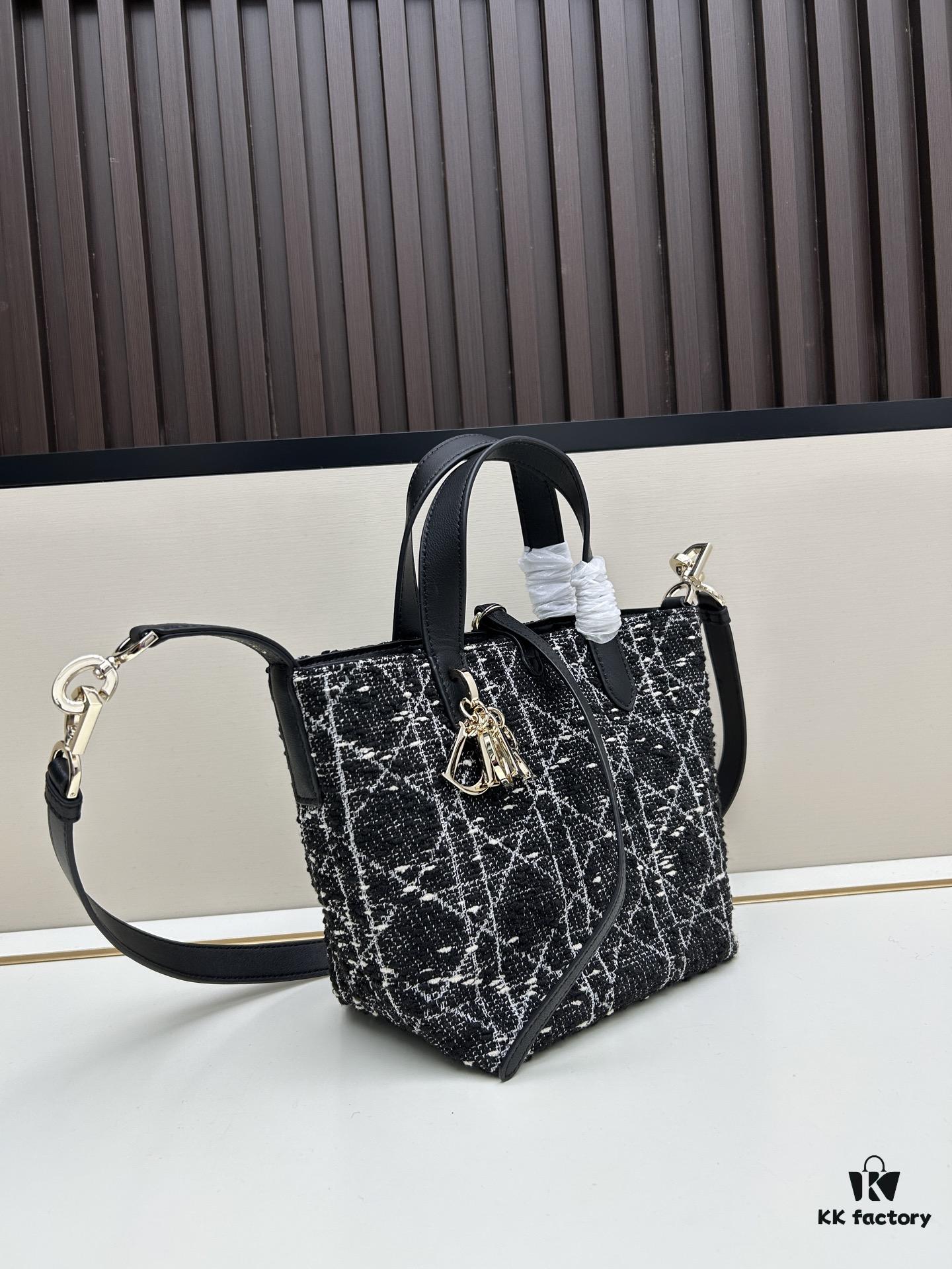 Dior Toujours Medium Vertical Handbag in Blush Beige Calfskin with Cannage Stitching