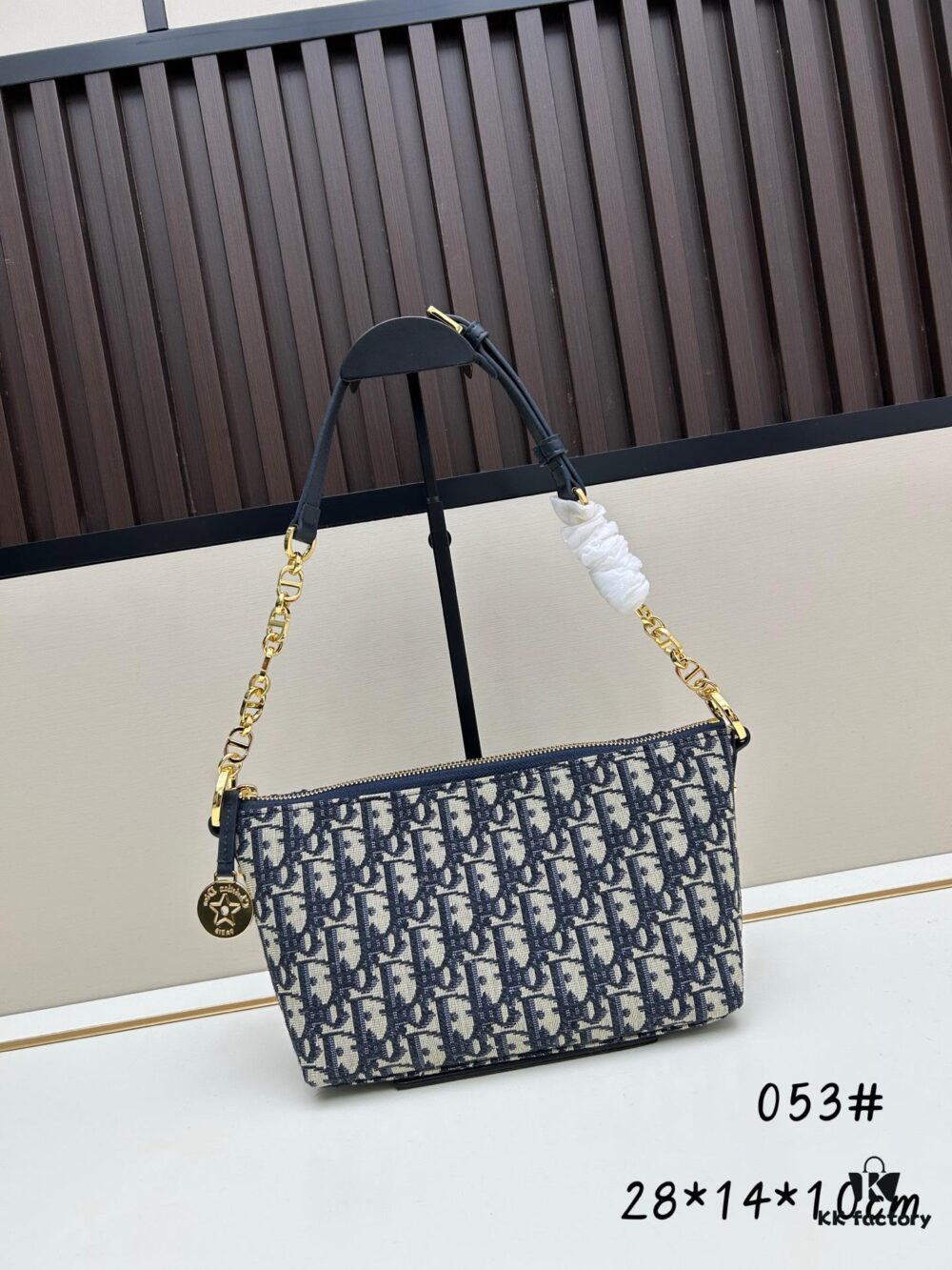 Diorstar Hobo Chain Bag in Blue Denim Dior Oblique Jacquard