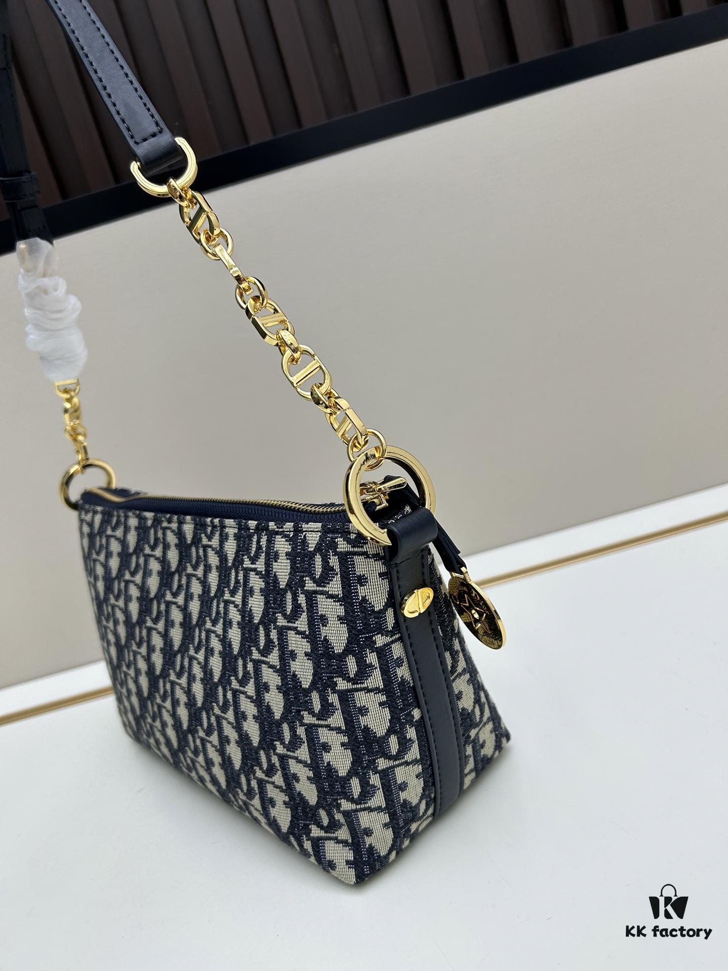 Diorstar Hobo Chain Bag in Blue Denim Dior Oblique Jacquard