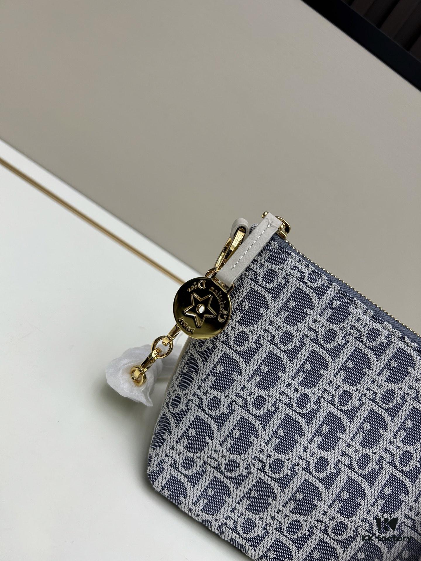 Diorstar Hobo Chain Bag in Blue Denim Dior Oblique Jacquard