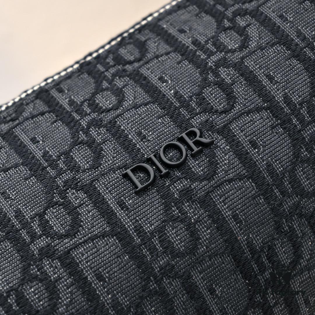 Upgraded Release Original Dior 2024 Spring/Summer New Arrival OBLIQUE Printed Canvas Cylindrical Tote Bag with Tiger Head Box Design, Black Fabric and Black Calfskin Adjustable Detachable Shoulder Strap, Full Logo Details, Unisex, Size: 21×13×13cm
