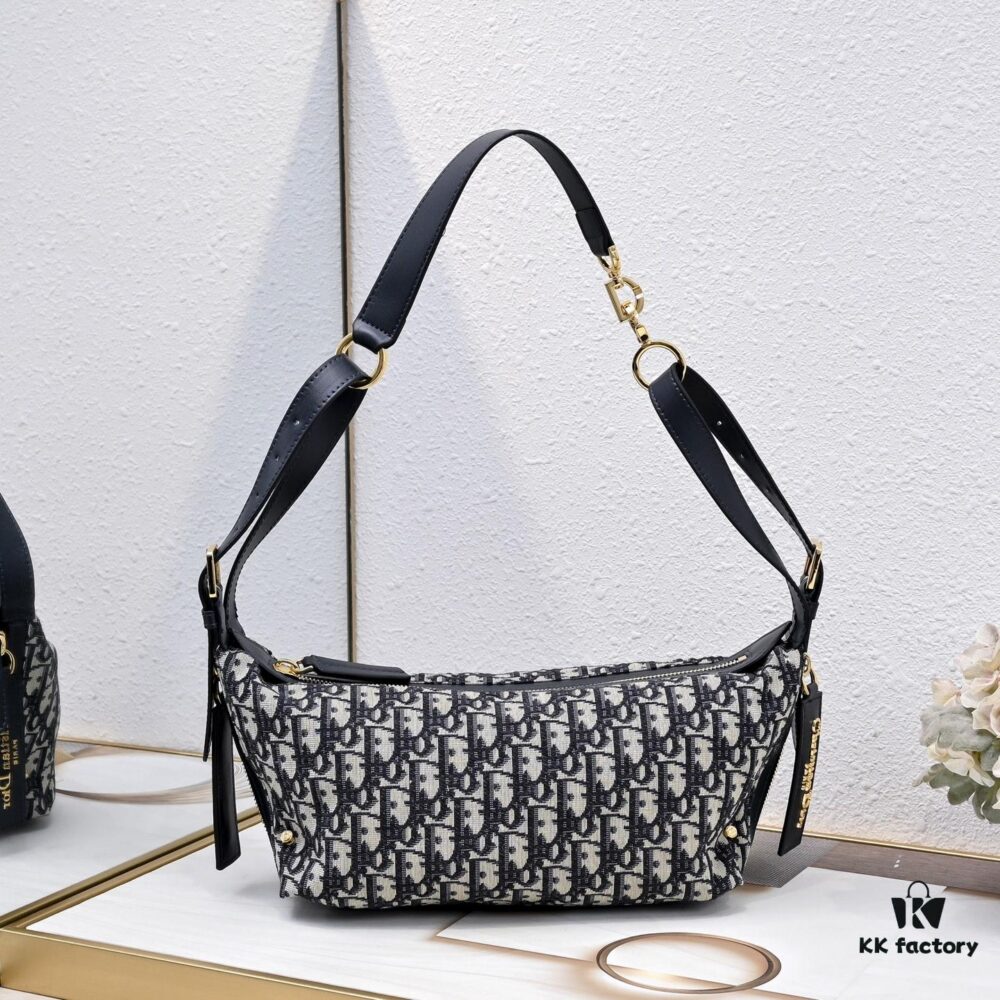 Small Size Upgraded Version D-Journey Handbag in Blue Oblique Print